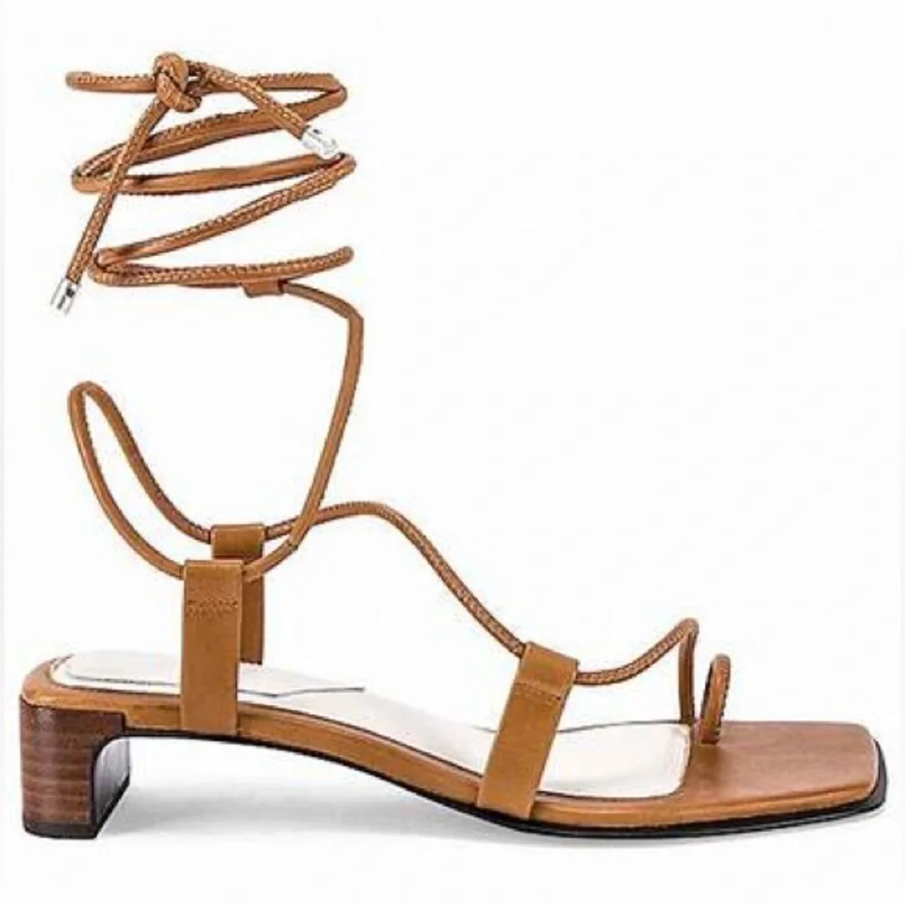 🆕Rag & Bone NIB Cindy Tie Sandal in Tan (RB-26) - Picture 2 of 10